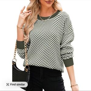 Dokotoo Women’s Crewneck Sweater Striped Colorblock
